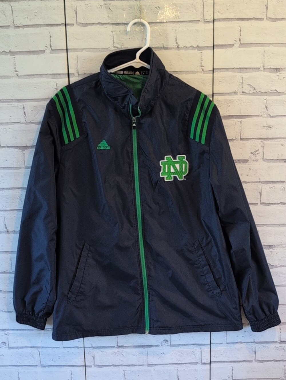 Adidas Climalite Notre Dame Fighting Irish Men's Size L Full Zip Jacket Pockets